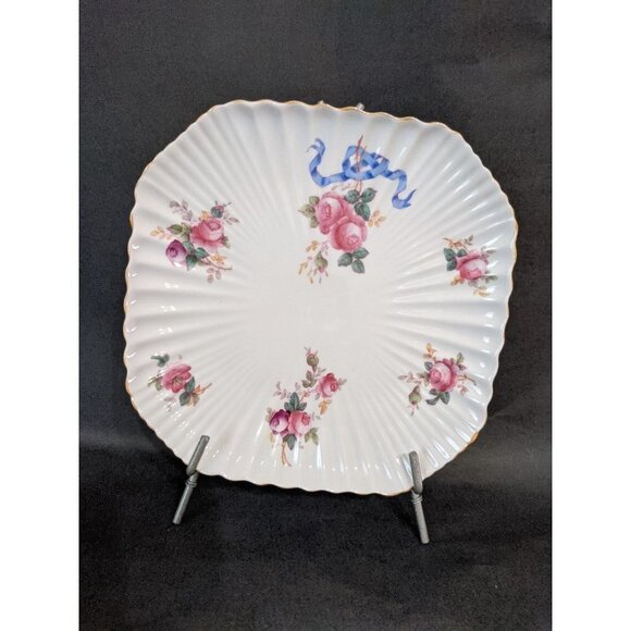 Vintage Spode Copeland's Y5775 square salad plate floral 8 1/8 in - Picture 6 of 10